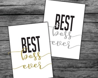 Boss's Day Card, Thanks for being the best boss ever, Printable Boss Card, Printable Boss Gift, Gift for Boss, Boss Printable, Lady Boss