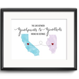 The Love Between Grandparents And Grandkids Knows No Distance - Family Personalized Custom Rectangle Shaped Acrylic Plaque - Gift For Family Members main image 1
