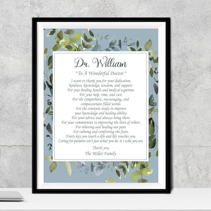 Doctor Gift A Wonderful Doctor Poem A Truly Great Doctor Appreciation Gift Doctor Thank You Doctor Doctors Day Physician Gratitude Medical image 6