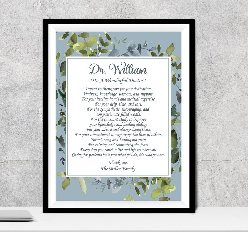 Doctor Gift A Wonderful Doctor Poem A Truly Great Doctor Appreciation Gift Doctor Thank You Doctor Doctors Day Physician Gratitude Medical image 6