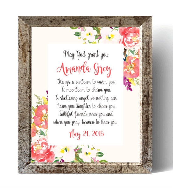 Irish Baptism Personalized Printable Girl Baptism Gift Irish Etsy