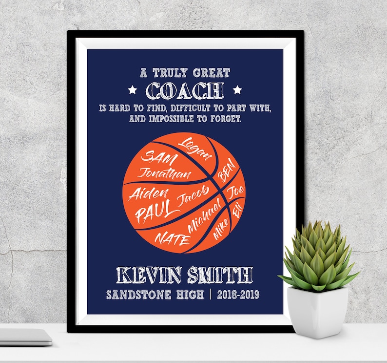 Personalized Basketball Coach Gift A Truly Great Coach is Etsy