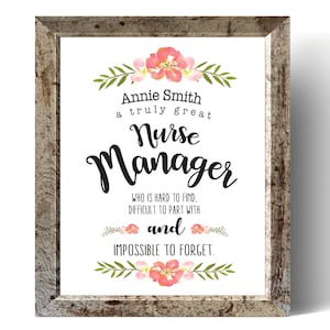 Personalized Nurse Manager Gift, Nurse Gift, A Truly Great Nurse Manager Art Print, Gift for  Nurse Manager, Nurse Manager Quote
