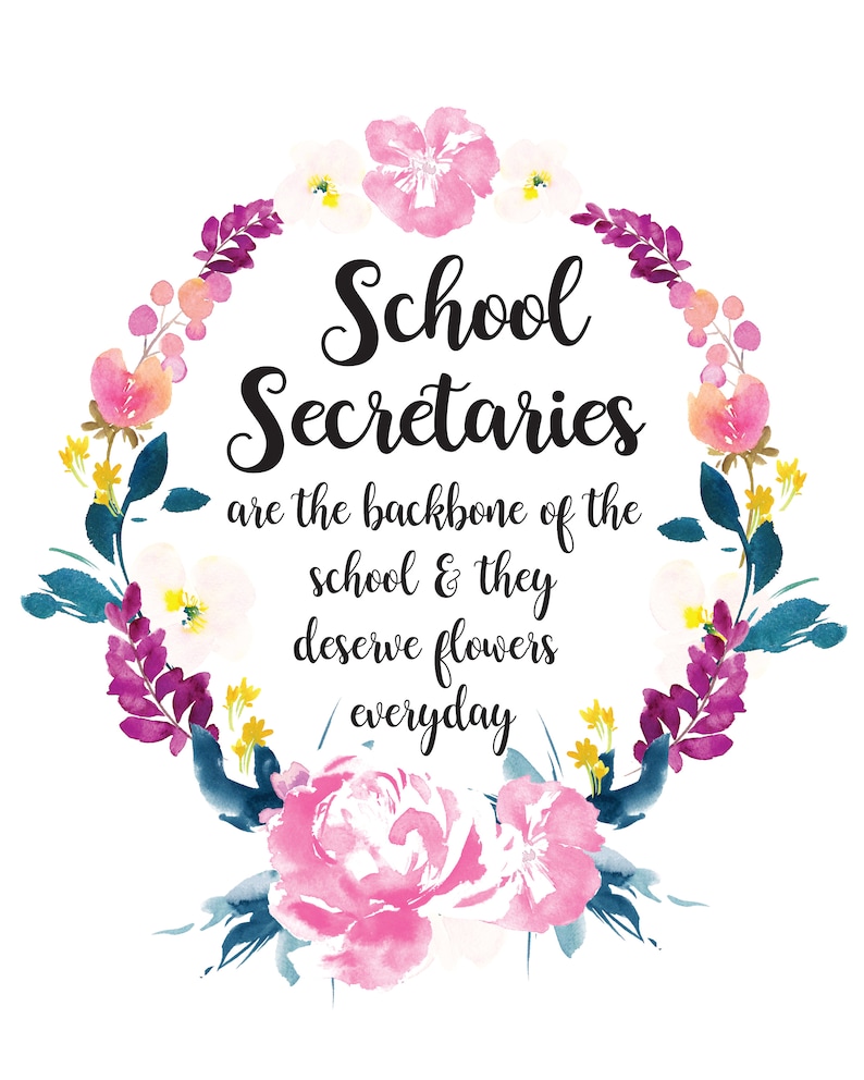 School Secretary Appreciation Printable School Secretary Etsy