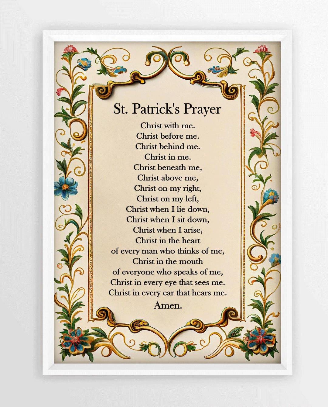 St. Patrick's Breastplate Prayer Printable, Christ With Me Print ...