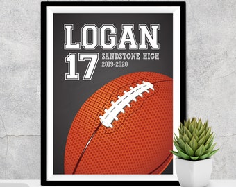 Personalized Senior Football Player Gift, Graduating Senior High School Football, Graduating College Football, Senior Football Gifts