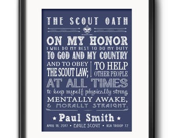 Eagle Scout Gift Printable, The Scout Oath Printable, Personalized Eagle Scout Gift, Boy Scouts, Court of Honor, Custom Eagle Scout Gift