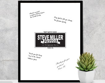 Pastor Gift Pastor Appreciation Wall Decor Minister Gift Personalized Pastor Gift Religious Art Christian Wall Decor Church Member Signature