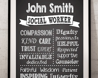 Social Worker Gift - A Truly Great Social Worker Art Print - Gift for Social Worker - Social Worker Quote - Art Gift Printable - Social Work