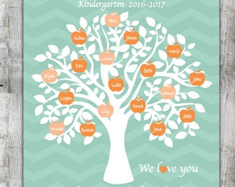 TEACHER TREE, Tree Personalized with Classmates Names, Teacher Appreciation Gift, End of year, Personalized, Customizable, Teacher print
