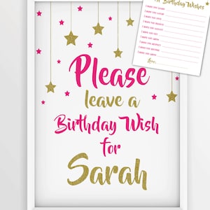 Personalisierter 1. Geburtstag Twinkle Little Star Wunschkarte, 1. Geburtstagskarte, 1. Geburtstagsfeier, Geburtstagsfeier