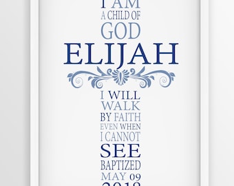 Baptism Printable, Baptism Gift Baptism, Personalized Baptism Gift, Baptism Gift, First Holy Communion Gift, Baby Boy Christening Gift