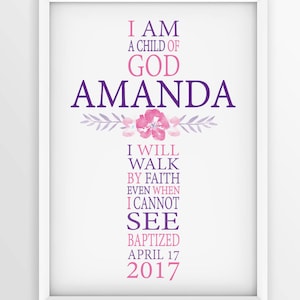 Personalized Baptism Gift, Baptism Gift Girl, Baptism Printable, Baptism Gifts for Girls, Christening Gifts, Baptism Print, Baptism Prayer.