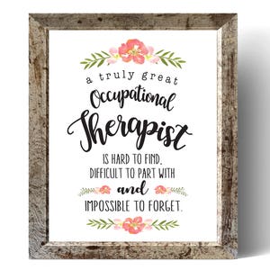 ergotherapeut schoolbord stijl, PrintableOccupational therapeut Gift, OT kerstcadeau, beroepsmatige dank u, OT Gift Printable