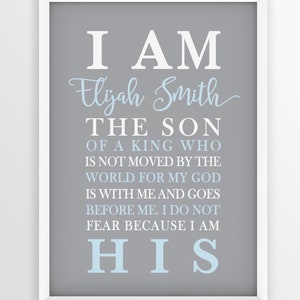 I Am The Son Of A King, I Am The Daughter Of A King, Baby Boy Girl Baptism, Personalized Baptism Gift, Baby Dedication Gift, Baptism Gift