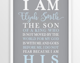 I Am The Son Of A King, I Am The Daughter Of A King, Baby Boy Girl Baptism, Personalized Baptism Gift, Baby Dedication Gift, Baptism Gift