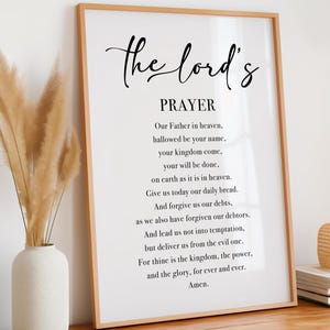 The Lord&#39;s prayer wall art print Matthew 6:9-13 Our Father in heaven Bible Verse Wall Art Scripture, Scripture Printable, Christian Decor