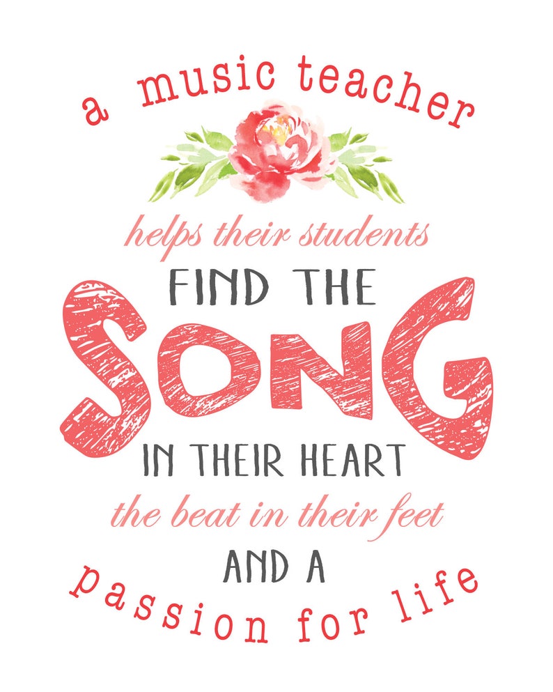 Music Teacher Personalized Print Music Teacher Quote Music Etsy
