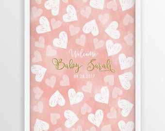 Baby Shower Guest Book Alternative, Custom Poster Personalized Print, Baby Shower Decoration, Baby Girl Boy Signature Sign, DIGITAL PRINT