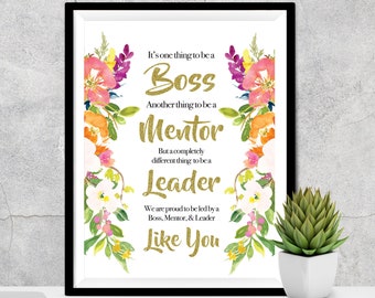 Bos Day gift, Boss Retirement Gift, Great Boss Mentor Mentor Leader, Present from coworkers, Boss Printable, It is one thing to be a boss