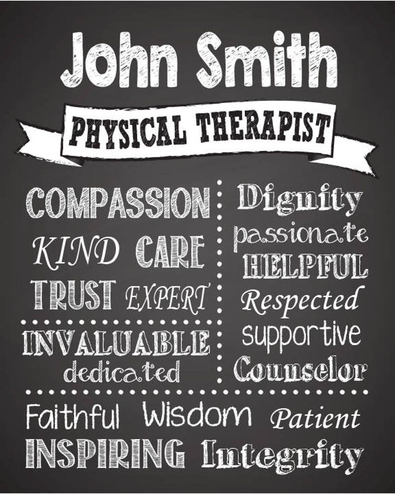 Physical Therapist Chalkboard Art Physical Therapist Quote