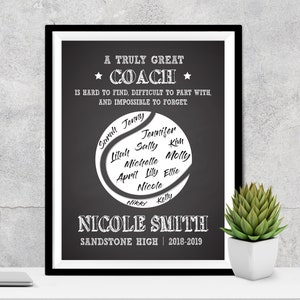 Tennis Coach Gift, A Truly Great Tennis Coach, Custom Tennis Team Art, Thank you Coach, Coach Appreciation gift, Team Players Signatures