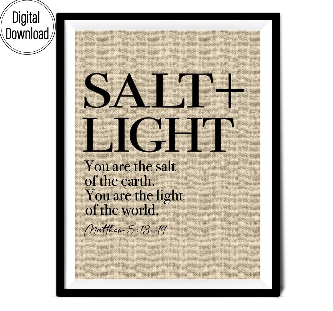 You're the Salt and Light Matthew 5:13, Scripture Printable, Bible ...