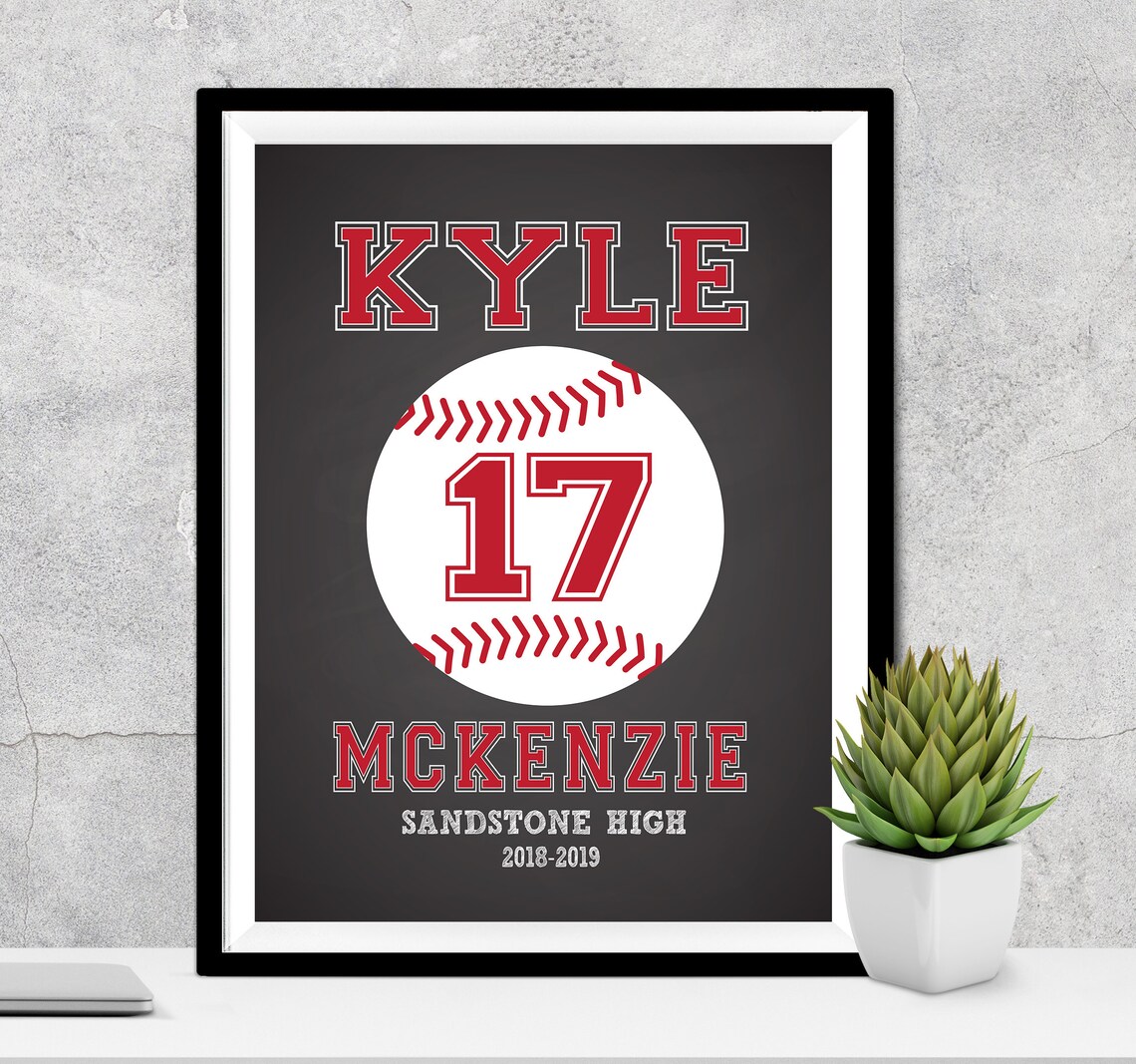 Personalized Senior Baseball Player Gift Baseball Sign