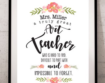 Personalized Art Teacher Gift, A Great Art Teacher is Hard to Find,  Gift for Art Teacher, Teacher Appreciation,  End of the Year Teacher