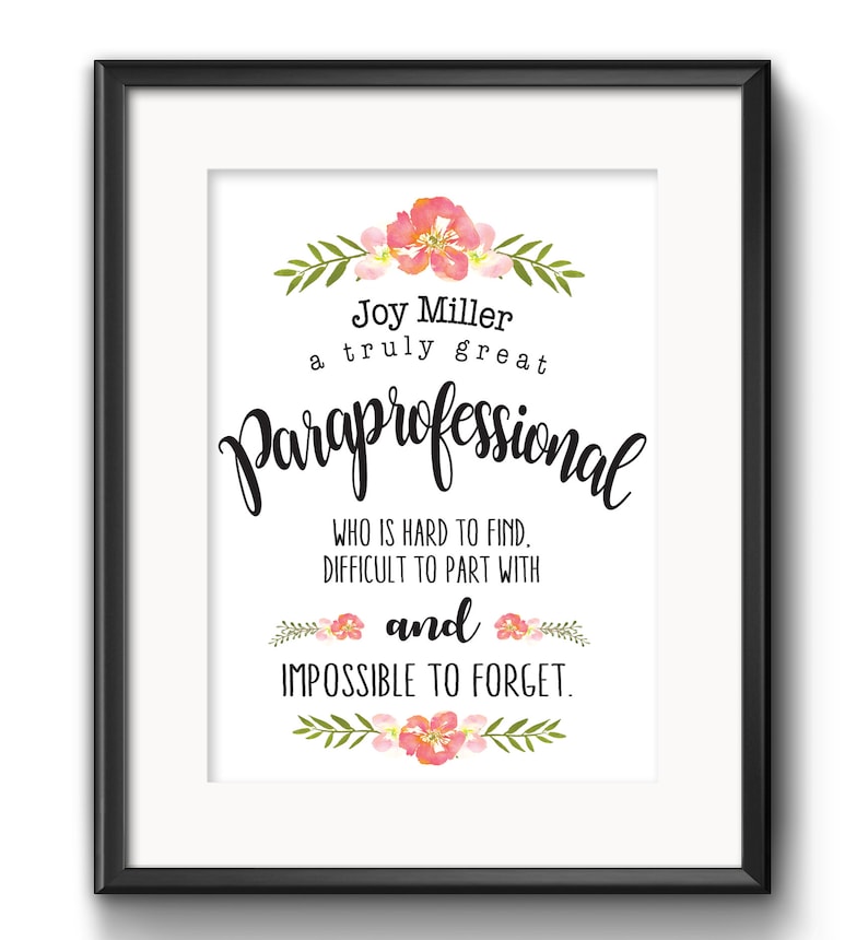 Personalized Paraprofessional Gift Teacher Aide Gift Para Etsy