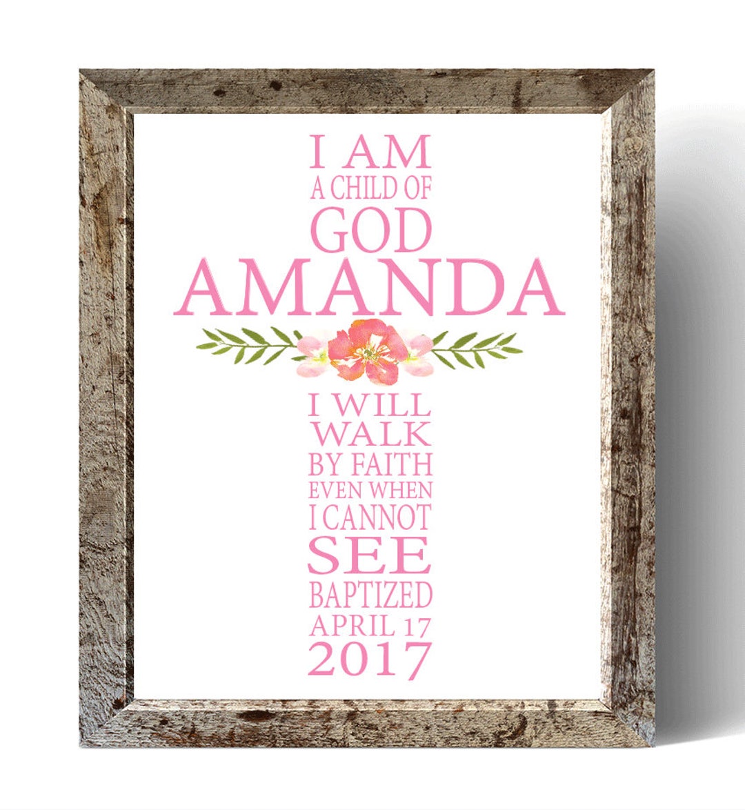 Baptism Printable. Baptism Gift Baptism Girl Print. Personalized ...