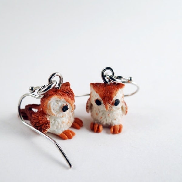 Tiny Owl Polymer Earrings