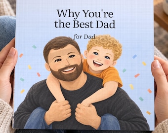 Best Dad Ever Personalized Book, Gift for Dad Hardcover, Fathers Day Birthday Keepsake from Kids