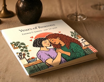 1st Anniversary Gift Book, Personalized 3rd 5th 10th Anniversary Hardcover, Reasons I Love You