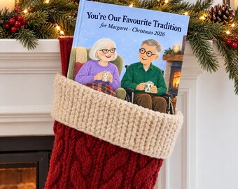 Christmas Gift for Grandparents from Grandchildren, Personalised Family Book, You're Our Favourite Tradition Hardcover