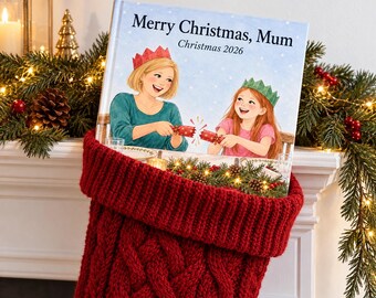 Christmas Gift for Mum from Daughter or Son, Personalised Book of Reasons, Merry Christmas Mum Hardcover