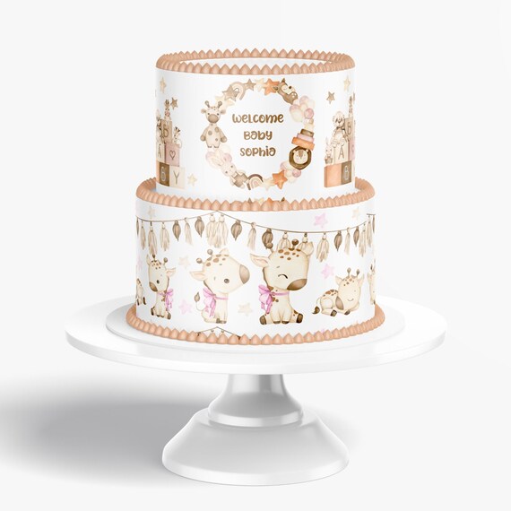BOHO BABY SHOWER Cake Vintage Toy Baby shower cake Edible Image Vintage Doll cake topper Vintage Baby shower Edible Image Cake Wrap Il_570xn