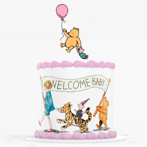 POOH BEAR BABY Shower Cake / Pooh Bear birthday / Edible Image / pooh bear Party / pooh bear birthday party / pooh bear cake topper Il_570xn