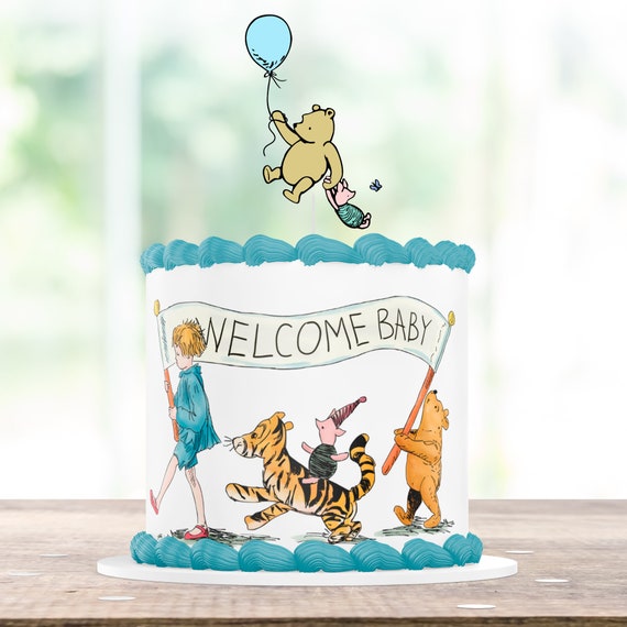 POOH BEAR BABY Shower Cake / Pooh Bear birthday / Edible Image / pooh bear Party / pooh bear birthday party / pooh bear cake topper Il_570xn