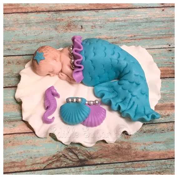 Mermaid Baby Shower Cake Topper Under The Sea Baby Shower Etsy Israel