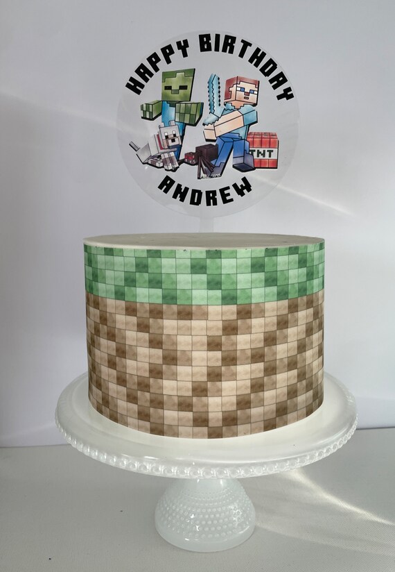 Minecraft Cake wrap Minecraft birthday Minecraft edible image edible icing sheet frosting sheet Il_570xn