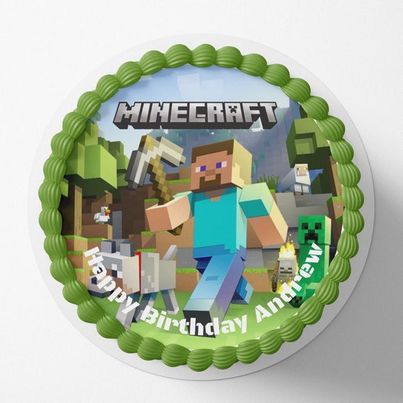 Minecraft Cake wrap Minecraft birthday Minecraft edible image edible icing sheet frosting sheet Il_570xn