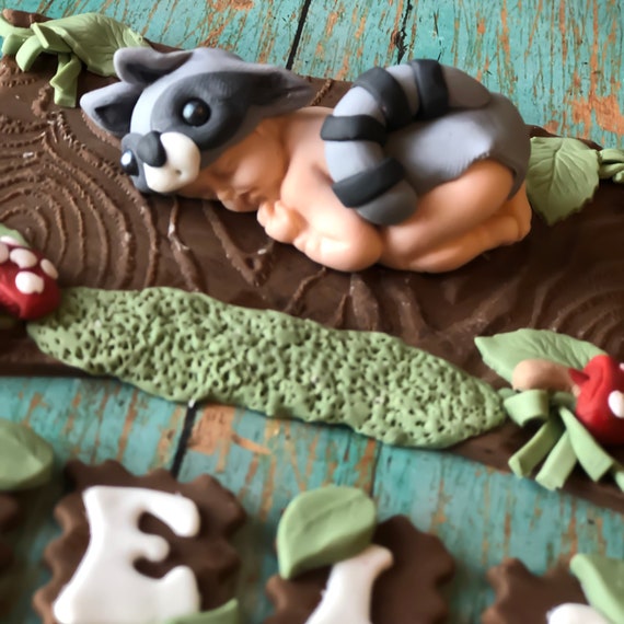 woodland baby shower cake