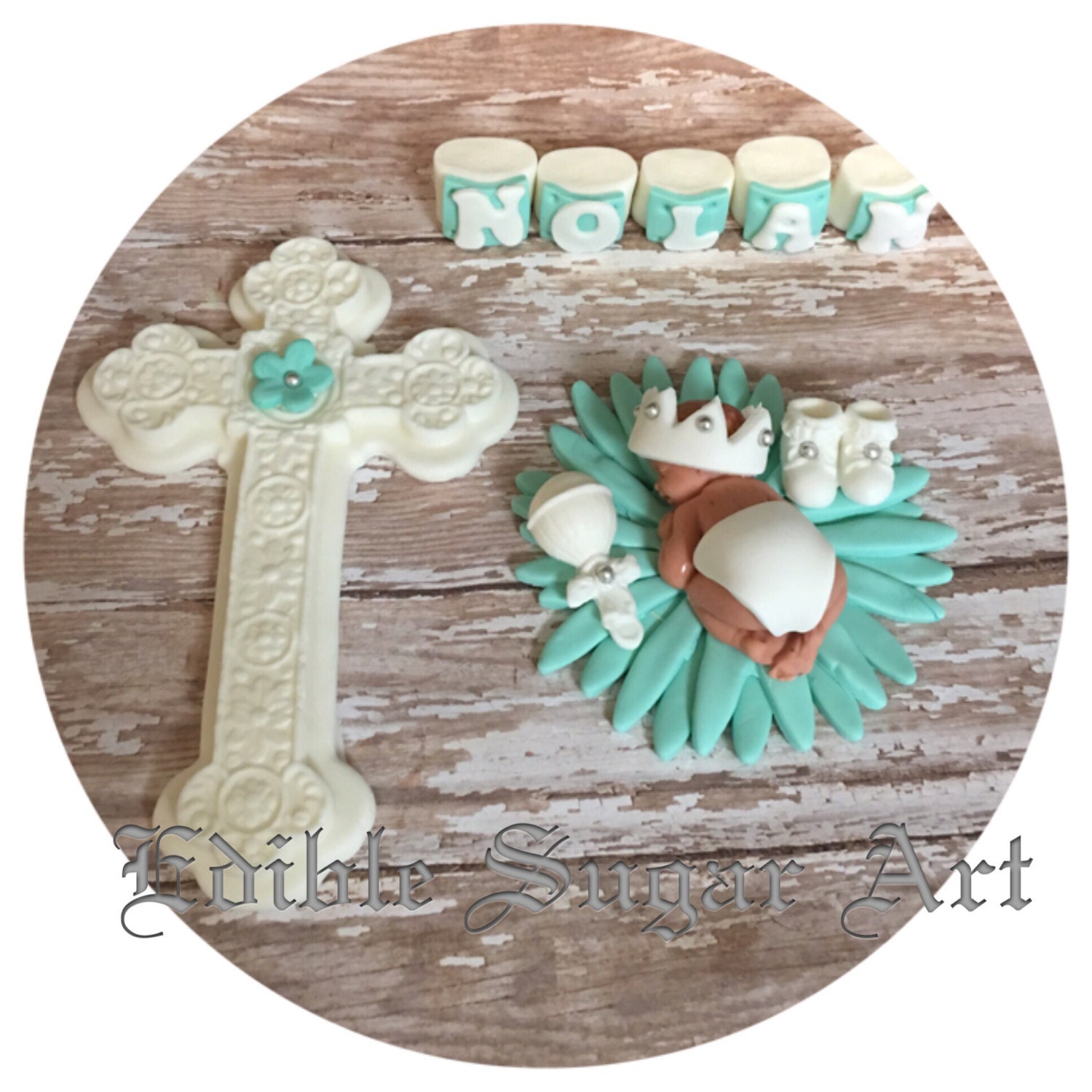 BAPTISM CAKE TOPPER Boy Etsy