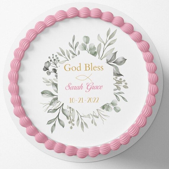 BAPTISM CAKE TOPPER Baptism Edible Image Christening Cake Etsy