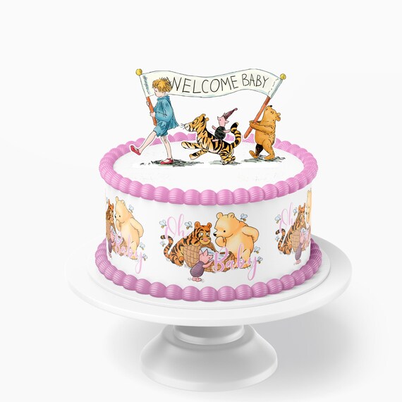 POOH BEAR BABY Shower Cake / Pooh Bear birthday / Edible Image / pooh bear Party / pooh bear birthday party / pooh bear cake topper Il_570xn