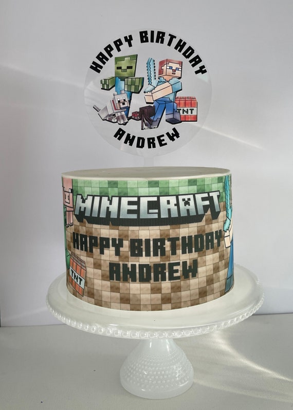 Minecraft Cake wrap Minecraft birthday Minecraft edible image edible icing sheet frosting sheet Il_570xn