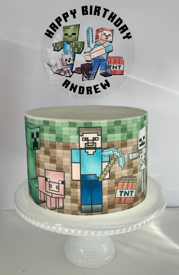 Minecraft Cake wrap Minecraft birthday Minecraft edible image edible icing sheet frosting sheet Il_570xn