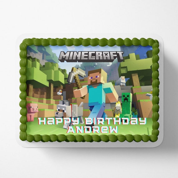 Minecraft Cake wrap Minecraft birthday Minecraft edible image edible icing sheet frosting sheet Il_570xn