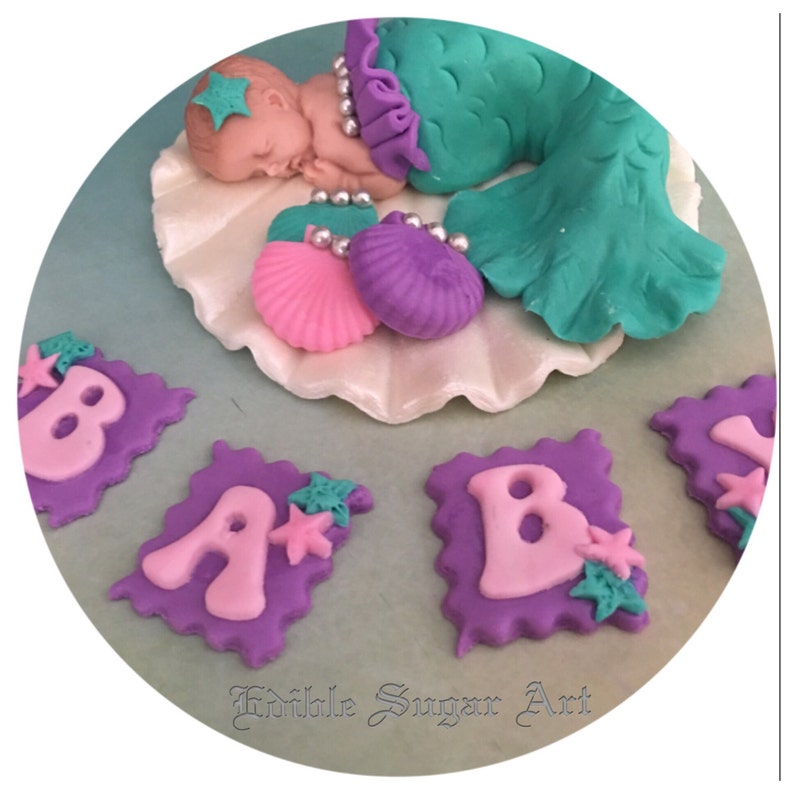 Mermaid Baby Shower Cake Topper Under The Sea Baby Shower Etsy